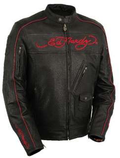 ED HARDY MENS DO OR DIE/BORN FREE LEATHER JACKET OPTIONAL HOODIE 