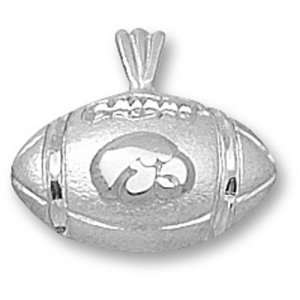  University of Iowa Tigerhawk Football Pendant (Silver 