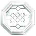   Nickel Caming Decorative Glass White Vinyl Fin Fixed Octagon Window