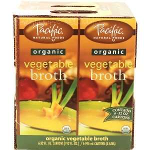 Pacific organic vegetable broth, 6 32 fl. oz. cartons  
