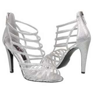 Womens Nina Medina Silver Leather Shoes 