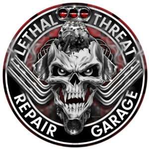 com Engine Skull Automotive Round Metal Sign   Victory Vintage Signs 