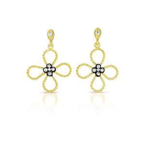   And Gold Plated Flower Earrings (Nice Mothers Day Gift, Special Sale