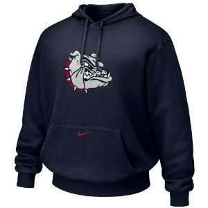 Nike Gonzaga Bulldogs Navy Blue Tackle Twill Logo Hoody 