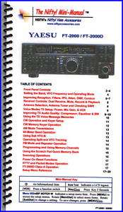 Yaesu FT 2000, FT 2000D Quick Reference Guide, FT2000  