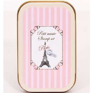  beautiful stamp set Eiffel Tower pink case: Toys & Games