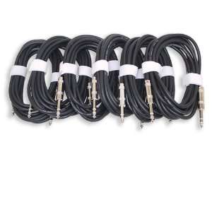 GLS Audio 12ft Patch Cable Cords   1/4 TRS To 1/4 TRS Black Cables 
