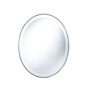  Oval Wall Mirror with Thin Mirror Frame in Silver Finish 