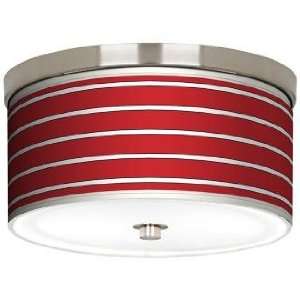  Bold Red Stripe Nickel 10 1/4 Wide Ceiling Light