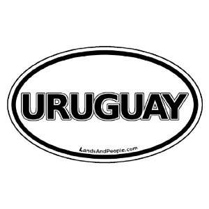  Uruguay Car Bumper Sticker Decal Oval Black and White 