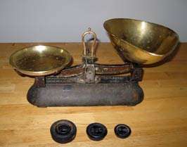 Antique English W.T. Avery Cast Iron Balance Scale with Weights  