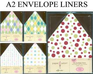 SLIP IN ENVELOPE LINERS for A2 SIZE  CARD MAKING CRAFTS  