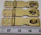LOT OF 3 VINTAGE STORE FIND SOLID BRASS LOCK HASP 2.5 X 1