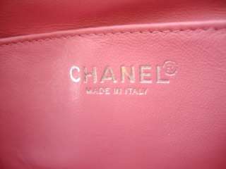 CHANEL Quilted Design Leather Small Pink Top Clutch Shoulder Bag 