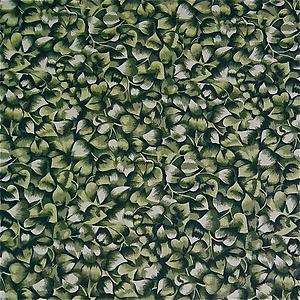   Studio Cotton Fabric, Packed Silver Tinged Green Leaves, Per 1/2 Yd