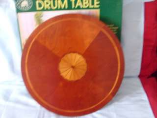 Classic Living Drum Table Wood Veneer Parquet Design NB  