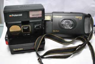 Vintage Polaroid Cameras Captiva SLR Sun 660 Photography Flash 