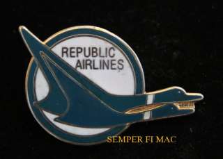 FULL SIZE REPUBLIC AIRLINES LAPEL HAT PIN FAA TIE TAC  