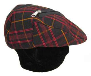 IVY Plaid GATSBY PUNK Goth Zipper Newsboy Hat RED  
