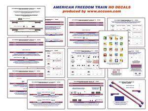 American Freedom Train HO decals 26 cars  