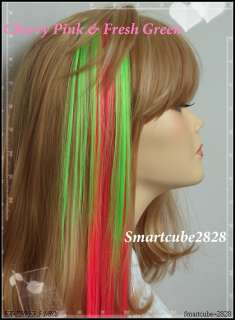 Pc 20 Colored Snap Clip on Extension Party Highlight (Green)  