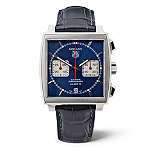 TAG HEUER Monaco automatic blue dial strap watch
