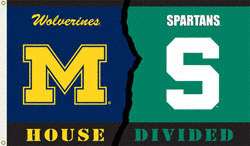 Michigan Wolverines   Michigan State Spartans 3x5 House Divided 