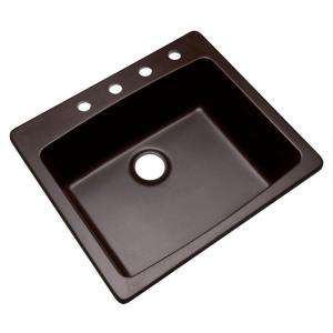   Hole Single Bowl Kitchen Sink in Espresso 30490Q 