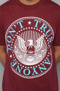 DTA The New World Crest Tee in Burgundy Cyan and White  Karmaloop 