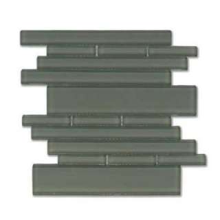 Piano Glass Opus Gray 9 1/2 in. x 10 1/2 in. Accent Mosaic Glass Wall 