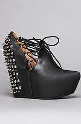 Jeffrey Campbell The Zoink Shoe in Black Silver Washed