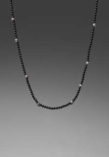 COHEN Skull Onyx Beaded Necklace in Black/Silver  