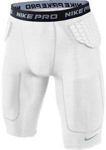 NIKE PRO COMBAT HYPERSTRONG HIP TAIL FOOTBALL SHORTS WHITES New With 
