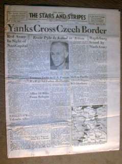   & Stripes WW II newspaper ERNIE PYLE Journalist DEAD in Pacific War