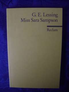 Miss Sara Sampson von G.E.Lessing Reclam in Berlin   Spandau  Bücher 