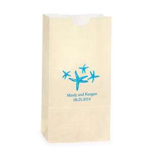 50 Starfish Beach Personalized Printed Wedding Favor Bags Candy Buffet