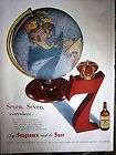 1956 Seagrams 7 Seven Crown Blended American Whiskey World Globe