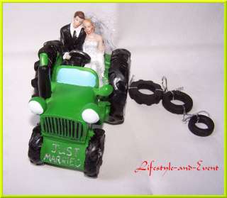 Hochzeits Tortenfigur witziges Brautpaar Traktor  