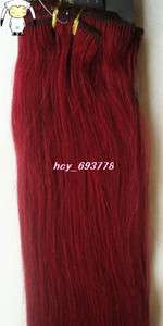 20Remy Human Hair 15Clips 7pcs Attached In Extensions Fantasy Red,70g 