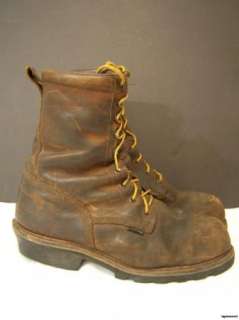 RED WING Redwing Mens Brown Leather Steel Toe Work Boots s 14 
