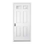   in. x 80 in. Steel White Prehung Right Hand Inswing 2 Lite Entry Door