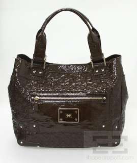 Anya Hindmarch Brown Patent Naplak Leather Art Tote Bag  