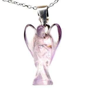 Amethyst Healing Kristall Schutzengel Silber Anhänger mit Silber 