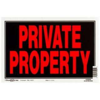   Plastic Private Property No Trespassing Sign 839908 