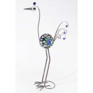 36 In. Pewter Filigree Mosaic Glass Tile Bird Statue 53138 at The Home 