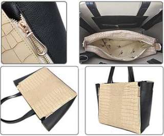 Fashion Womans PU Leather Handbag Adjustable Shape Zipper Totes 