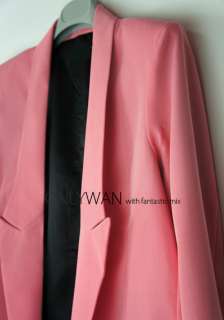 WAN★Pink Vintage Tuxedo Boyfriend Fitted Blazer Jacket  