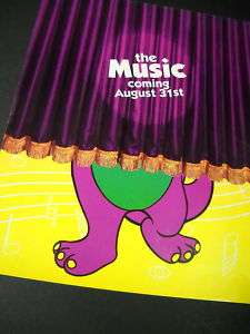 BARNEY Purple Dinosaur IS COMING 1993 Promo Poster Ad  