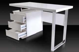 Schreibtisch SYDNEY II hochglanz weiss Bürotisch Computertisch Tisch 