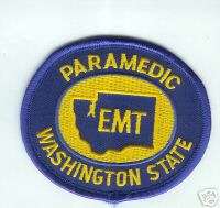 WASHINGTON STATE PARAMEDIC EMT GOLD UNIFORM FIRE PATCH  